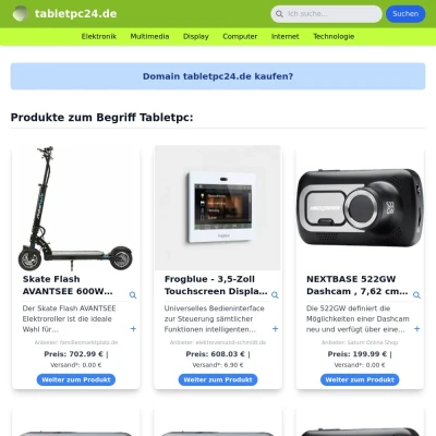 Screenshot tabletpc24.de