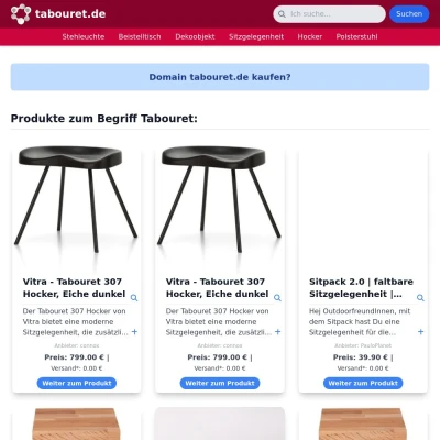 Screenshot tabouret.de