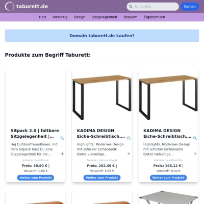 Screenshot taburett.de