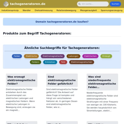 Screenshot tachogeneratoren.de