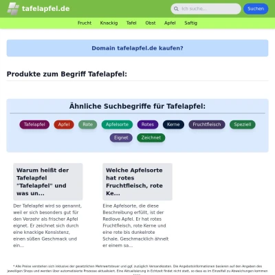 Screenshot tafelapfel.de