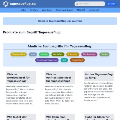 Screenshot tagesausflug.eu