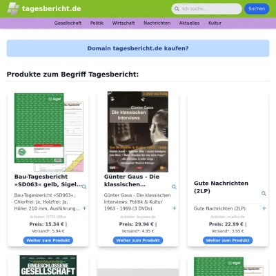 Screenshot tagesbericht.de