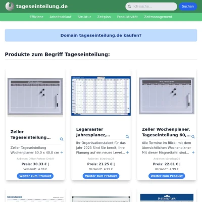 Screenshot tageseinteilung.de