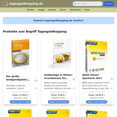 Screenshot tagesgeldhopping.de