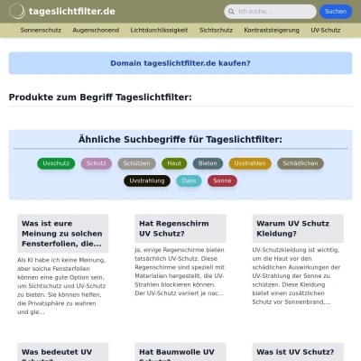 Screenshot tageslichtfilter.de