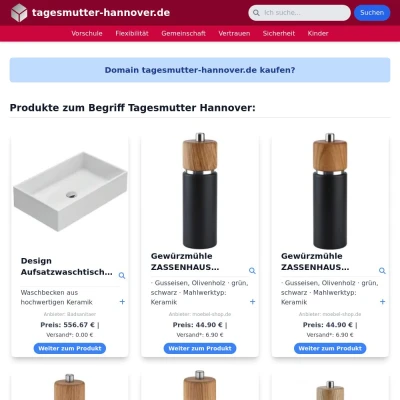 Screenshot tagesmutter-hannover.de