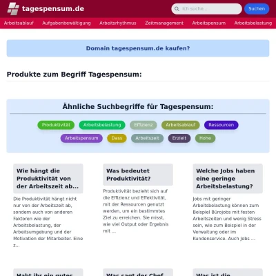 Screenshot tagespensum.de