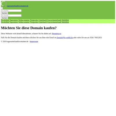 Screenshot tagesunterkunftscontainer.de