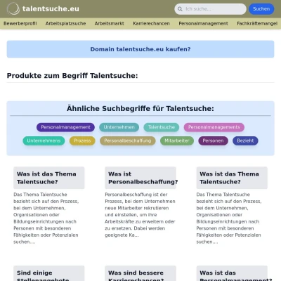 Screenshot talentsuche.eu