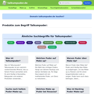 Screenshot talkumpuder.de