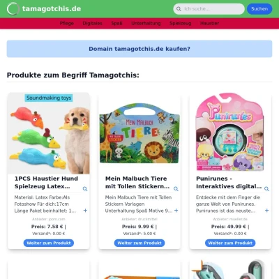 Screenshot tamagotchis.de