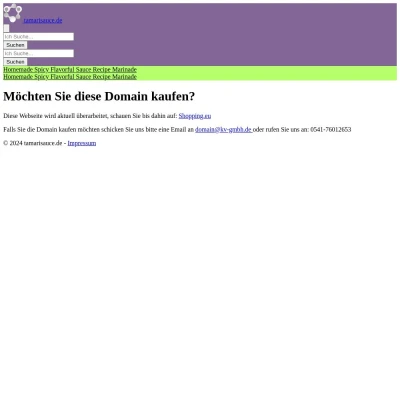 Screenshot tamarisauce.de