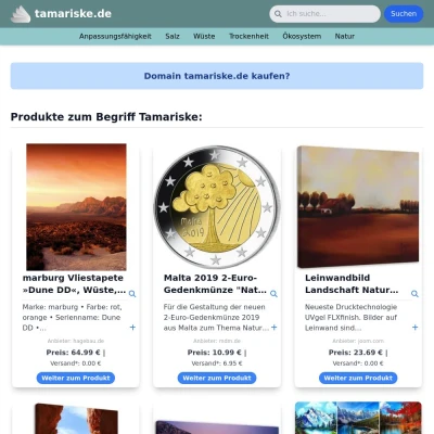 Screenshot tamariske.de