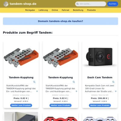 Screenshot tandem-shop.de