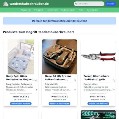 Screenshot tandemhubschrauber.de