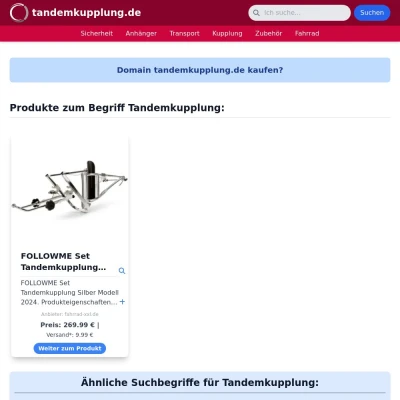 Screenshot tandemkupplung.de