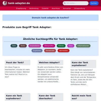 Screenshot tank-adapter.de
