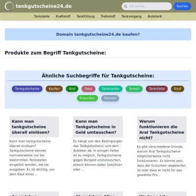 Screenshot tankgutscheine24.de