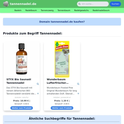 Screenshot tannennadel.de