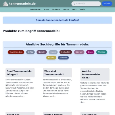 Screenshot tannennadeln.de