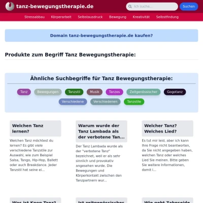 Screenshot tanz-bewegungstherapie.de