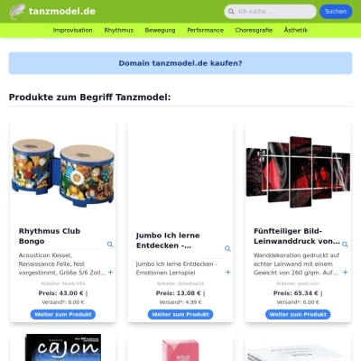 Screenshot tanzmodel.de