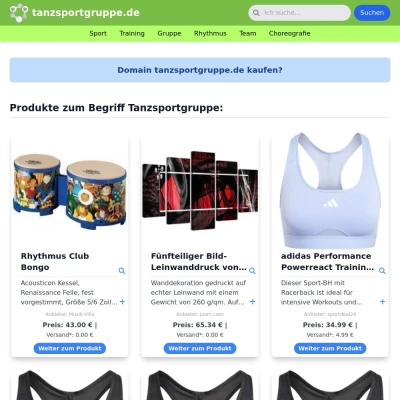 Screenshot tanzsportgruppe.de