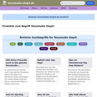Screenshot tanzstudio-step5.de