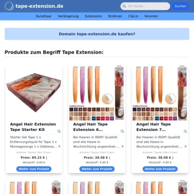 Screenshot tape-extension.de