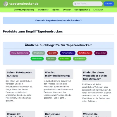 Screenshot tapetendrucker.de