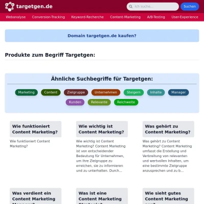 Screenshot targetgen.de