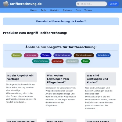 Screenshot tarifberechnung.de