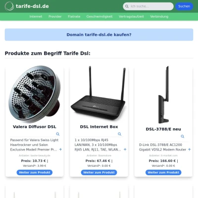 Screenshot tarife-dsl.de