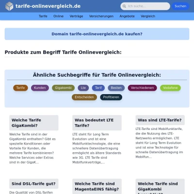 Screenshot tarife-onlinevergleich.de