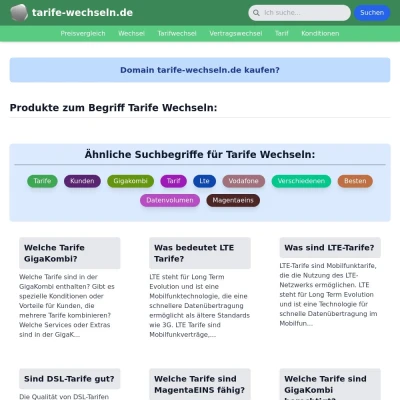 Screenshot tarife-wechseln.de