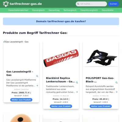 Screenshot tarifrechner-gas.de