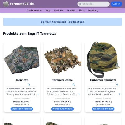 Screenshot tarnnetz24.de