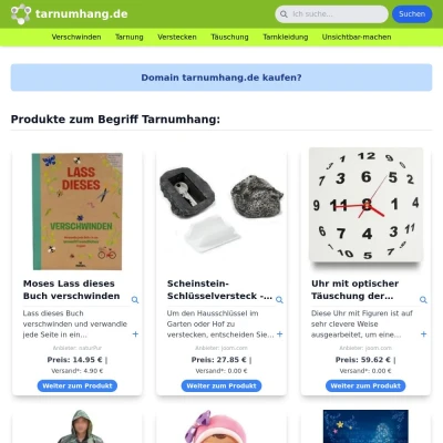 Screenshot tarnumhang.de