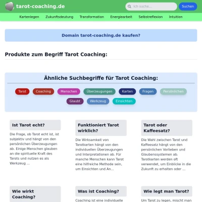 Screenshot tarot-coaching.de