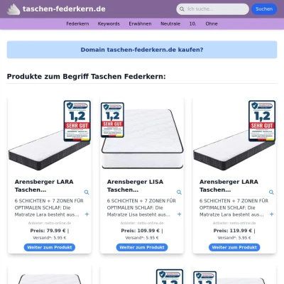 Screenshot taschen-federkern.de