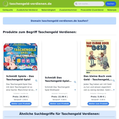 Screenshot taschengeld-verdienen.de