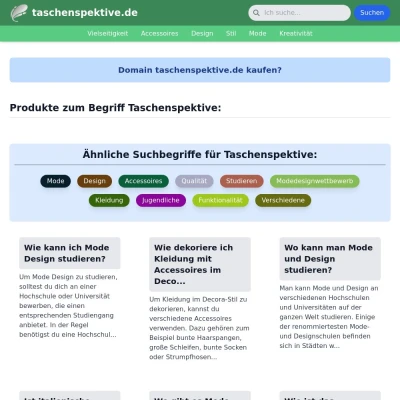 Screenshot taschenspektive.de