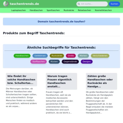 Screenshot taschentrends.de