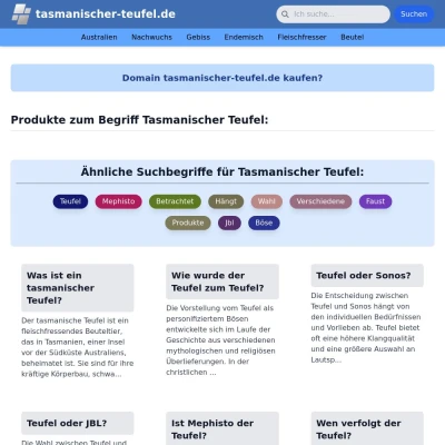 Screenshot tasmanischer-teufel.de