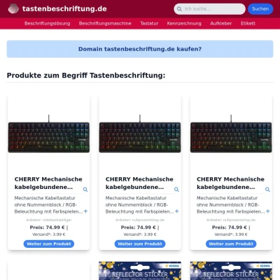 Screenshot tastenbeschriftung.de