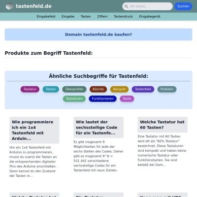 Screenshot tastenfeld.de