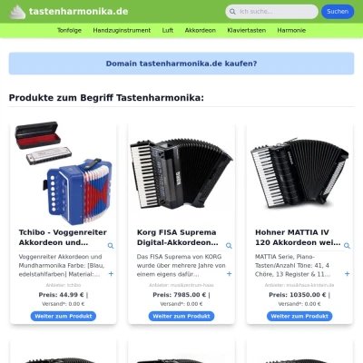 Screenshot tastenharmonika.de