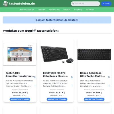 Screenshot tastentelefon.de