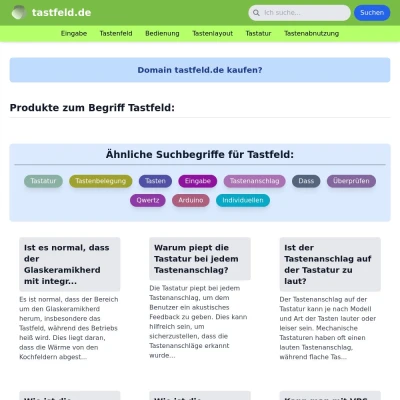 Screenshot tastfeld.de